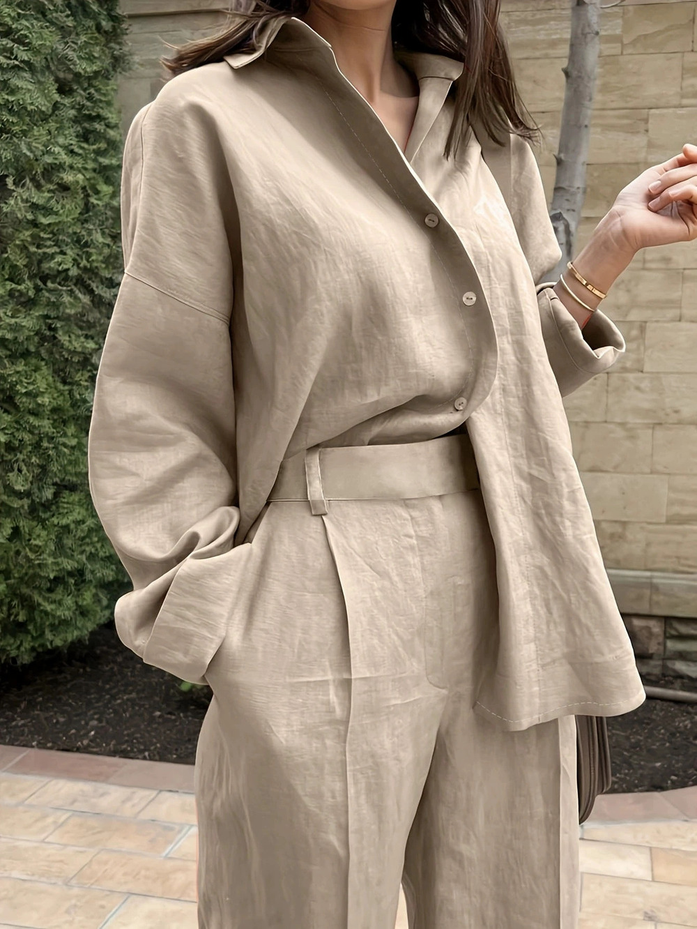 ZARA Vintage Minimalist Versatile Loose Long Sleeve Shirt Spring Autumn